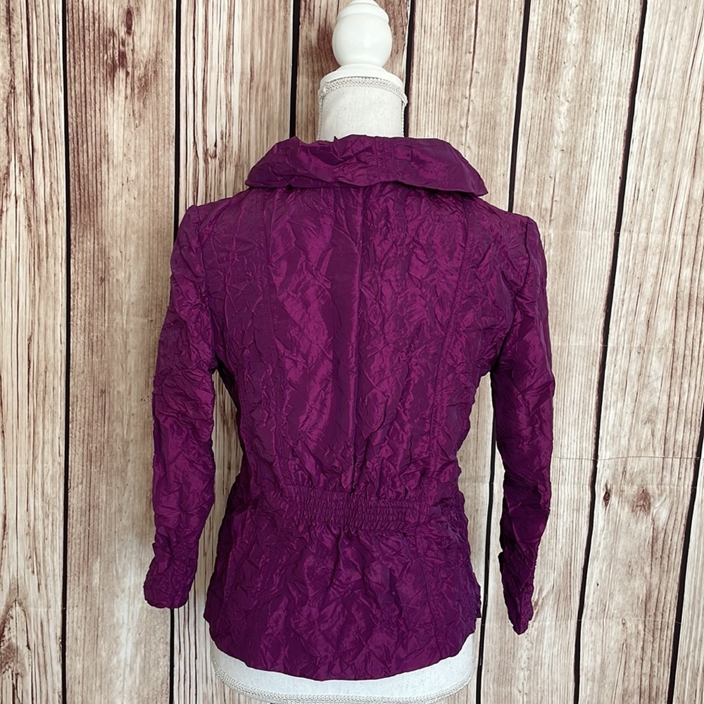 Peck & Peck NWT “Grape Juice” Purple Open Front Nylon Jacket - Size 4 - Picture 3 of 7
